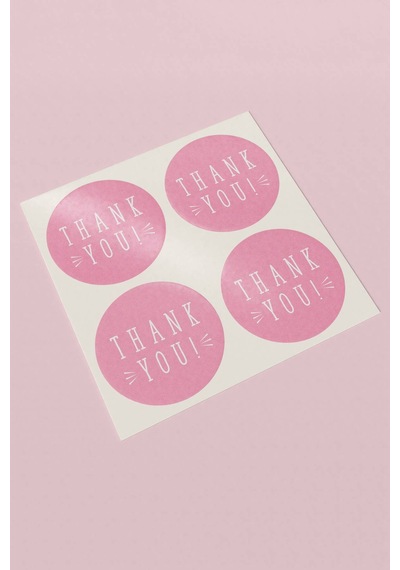 Pembe Thank You Kargo Paketleme Sticker Etiket 3x3cm St2129 Çok Renkli