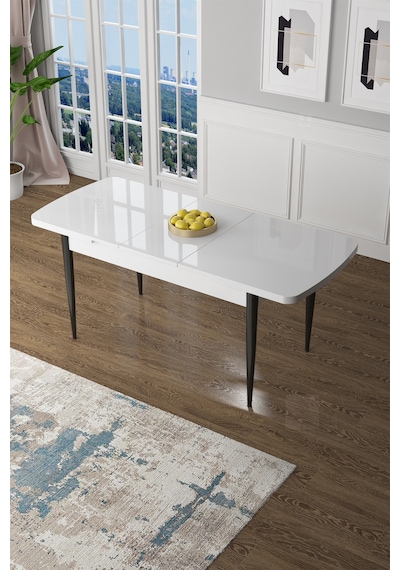 Canisa Zen Serisi 80x132 Mdf Açılabilir Beyaz Üst Tabla Siyak Ayak Masa Masa Beyaz Ayak Siyah Canisa Zen Serisi 80x132 Mdf Açılabilir Beyaz Üst Tabla Siyak Ayak Masa Masa Beyaz Ayak Siyah