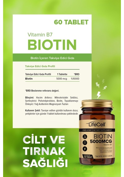 Lifecell Biotin 5000 Mcg 60 Tablet