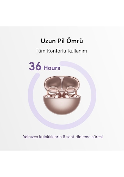 Freeclip, Estetik Tasarım, Tüy Kadar Hafif, Açık Kulak Tasarımı, Yapay Zeka Destekli Kristal Netliğinde Arama, Uzun Pil Ömrü, Çift Cihaz Bağlantısı,siyah
