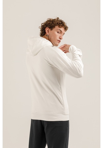 Airlife Saturn Ur7 Pro I Tam Boy Fermuarlı Erkek Kapüşonlu Sweatshirt Beyaz