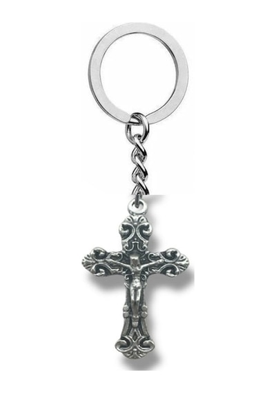 Hz. İsa Figürlü Antik Haç Metal Anahtarlık Unisex Dini & Vintage Aksesuar