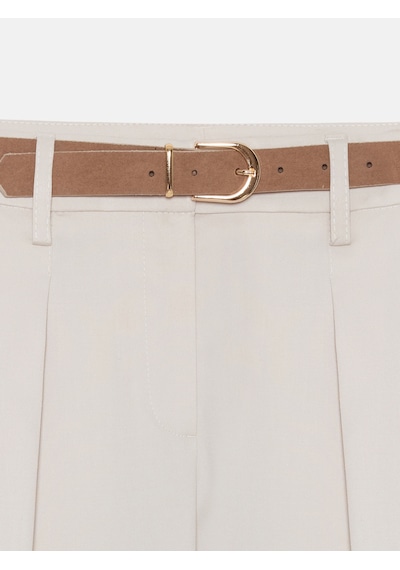 Dilvin 72661 Düz Paçalı Kemerli Pantolon-taş