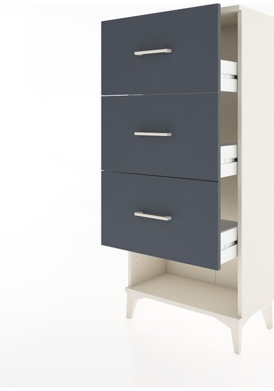 Hyperion Dolap 3 Çekmeceli 60x44x134 Aytaşı-antrasit Aytaşı