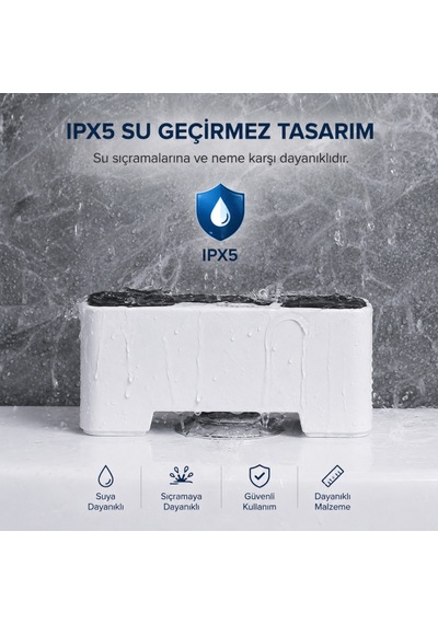 Coofbe Temassız Sensörlü Otomatik Tuvalet Sifonu Klozet Rezervuar Aparatı Ipx5 1200mah Şarjlı Klozet Rezervuar Sifonu Beyaz