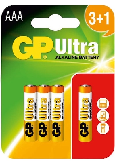 GP Ultra 24AU3 Alkalin AAA İnce Kalem Pil 4'lü