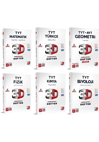3d Yayınları 2024 Tyt Sayısal Video Destekli Defter Seti 6 Kitap