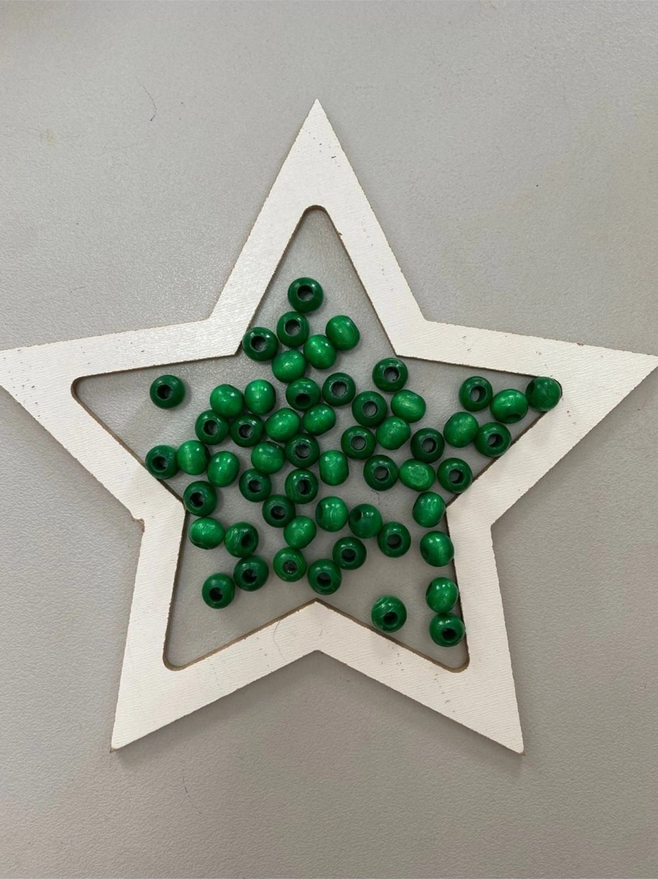 10 Mm Yeşil Renkli Ahşap Boncuk - 100 Grm. 300 Adet