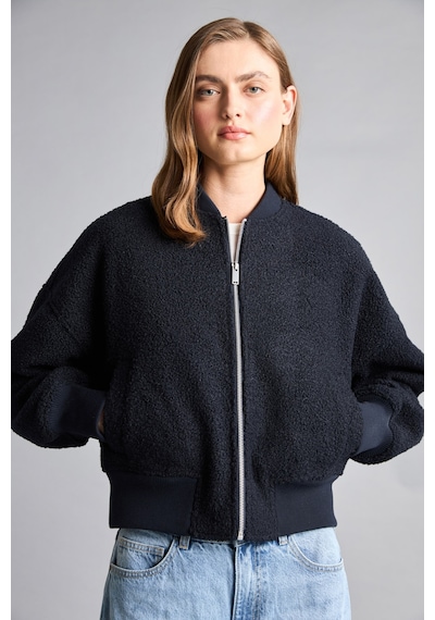 Defacto Regular Fit Fermuarlı Buklet Bomber Kaşe Kaban H3960ax26wnnv94 Lacivert-nv94