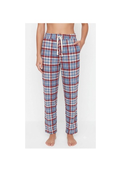 Yasar Underwear Kadın Pijama Altı %100 Pamuklu Ekose Desenli Cepli Ve Bağcıklı Çok Renkli Çok Renkli