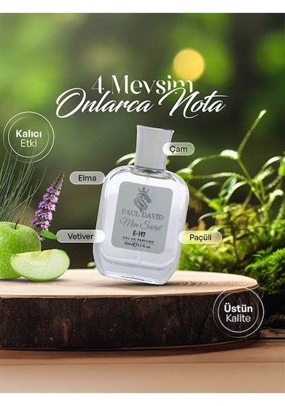 Hediyelik Set Özel Erkek Edp Parfüm Ve Siyah Deri Kartlık - E-197 Amber