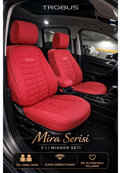 Fiat Linea 2007 Ve Sonrası Uyumlu Mira Serisi Kırmızı 5'li Oto Koltuk Minderi 40824768