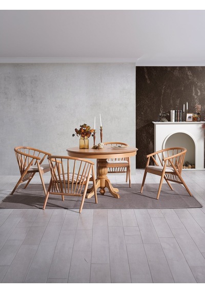 Helsa İskandinav Ahşap Sandalye Natural - Beyaz