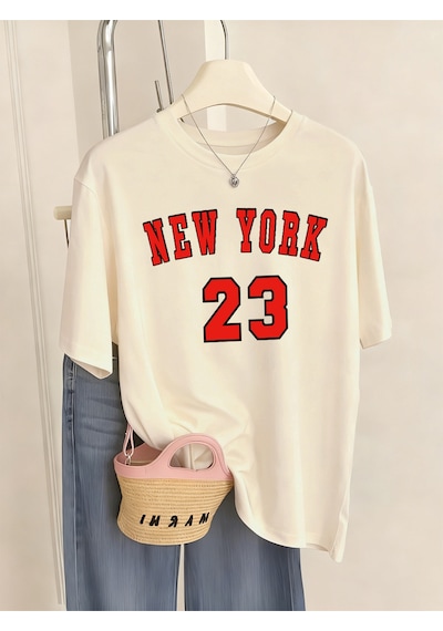 Noıssey Urban Pop Graphic Kadın Tişört Koleksiyonukod 5451 Bej