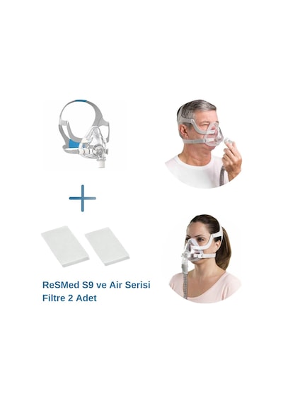 ResMed AirFit F20 Tam Yüz CPAP Maskesi (Large Boy) +ResMed S9 ve