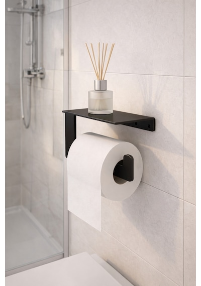 Buççin Online Mağaza Metal Banyo Wc Kağıt Rulo Peçetelik, Tuvalet Peçete Askılığı Tuvalet Kağıt 3 Basımlık Metal Siyah Çok Renkli