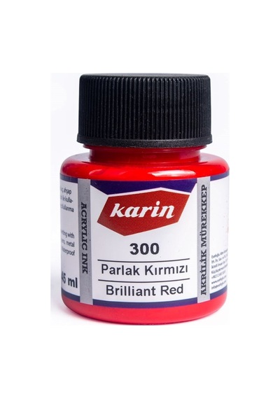Hat Mürekkebi-kaligrafi Mürekkebi-akrilik Mürekkep Parlak Kırmızı 300-45ml Çok Renkli