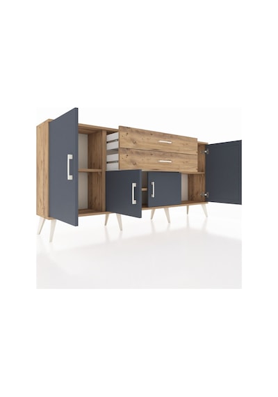 Arges Konsol 3 Raflı 2 Çekmeceli 4 Kapaklı 176x30x83 Çam-antrasit/çam Antrasit/çam Arges Konsol 3 Raflı 2 Çekmeceli 4 Kapaklı 176x30x83 Çam-antrasit/çam Antrasit/çam