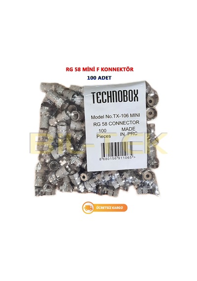 Technobox Rg 58 F Konnektör - 100 Adet