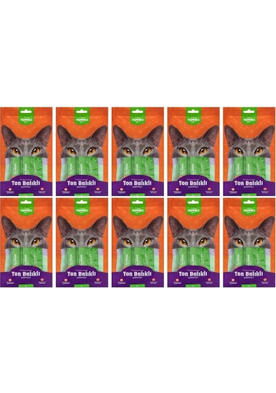 Kiwi Pets Yammies Ton Balıklı Karidesli Sıvı Kedi Ödül Maması 10 Lu Set