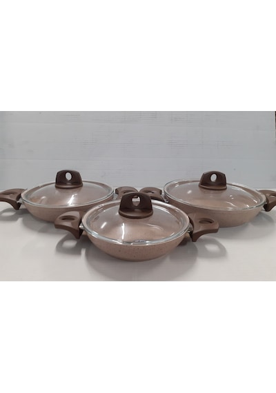 Gülsan Safran Granit Sahan Set Cam Kapaklı
