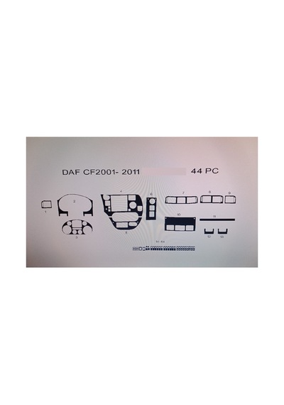 Daf 85 Cf 2001-2011 44 Parça Torpido Kaplama Renk Karbon