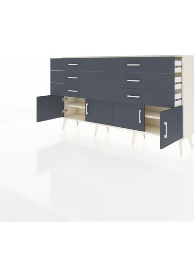 Arges Konsol 2 Raflı 6 Çekmeceli 4 Kapaklı 176x30x99 Aytaşı-antra Aytaşı-antrasit Arges Konsol 2 Raflı 6 Çekmeceli 4 Kapaklı 176x30x99 Aytaşı-antra Aytaşı-antrasit