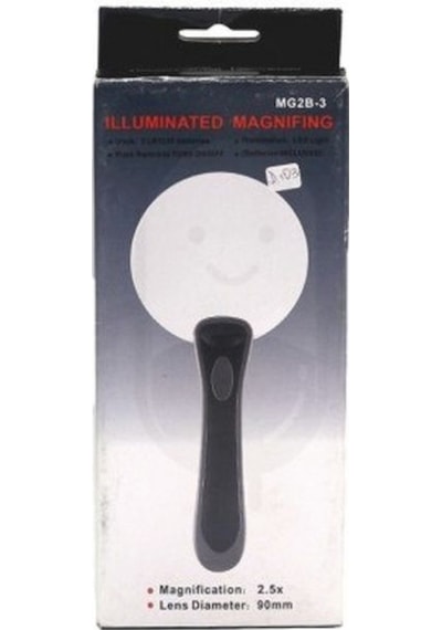 Büro Ev Ofis Hediyesi İçin 2,5x Büyütür 90mm 2led Işıklı Büyüteç Aydınltmalı Okuma Büyüteci