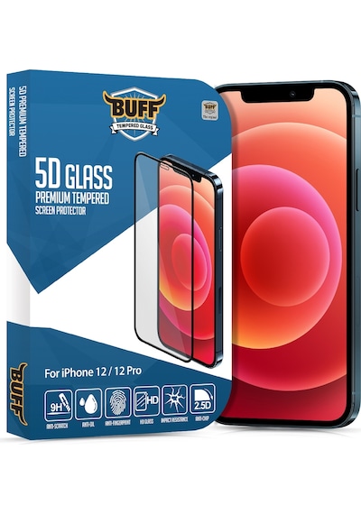Buff Apple Uyumlu iPhone 12 / 12 Pro 5D Glass Ekran Koruyucu Buff Apple Uyumlu iPhone 12 / 12 Pro 5D Glass Ekran Koruyucu