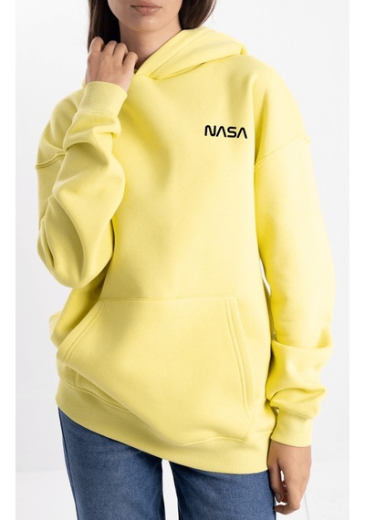 Unisex Oversize Nasa Kapüşonlu Sweatshirt