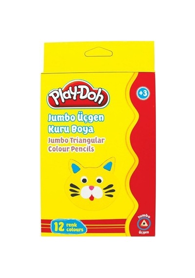 Play-doh Ku008 12 Renk Jumbo Üçgen Kuru Boya Karışık
