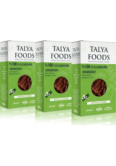 Talya Foods Glutensiz Vegan Karabuğday Makarna 3 x 200 G