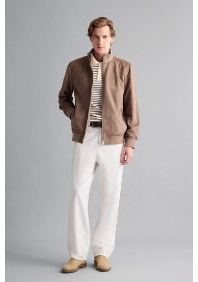 Defacto Slim Fit Dar Kesim Dik Yaka Fermuarlı Süet Mont D1524ax25aubn267 Kahve
