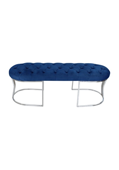 VİEGO SILVER MAVİ-Kapitoneli Model Puf&Bench&Koltuk-Oturak-Uzun Makyaj Puff-Yatak Odası Ucu&Önü