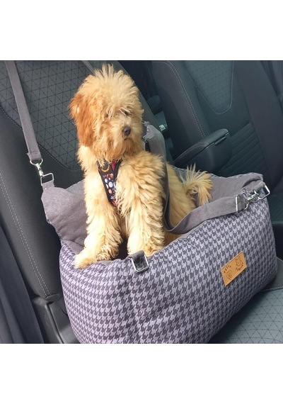 Köpek Oto Koltuğu- Seyahat Koltuğu-ayarlanabilir Çift Kordon- Kedi Yatağı-taşınabilir Gri Kazayağı Large