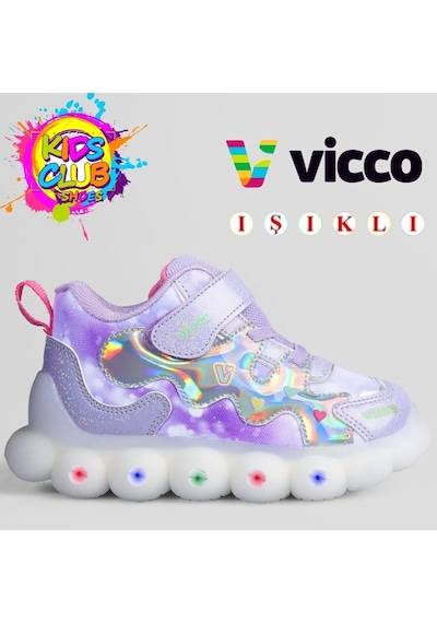 Vicco Sonya Ortopedik Taban Işıklı Çocuk Bot Lila