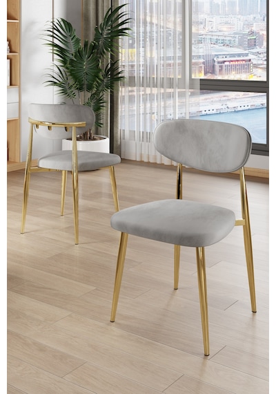 Canisa Olya Serisi 90x168 Lak Panel Sonata Masa Takımı Gold Ayaklı 6 Gri Sandalye Sonata Masa Gri Sandalye Canisa Olya Serisi 90x168 Lak Panel Sonata Masa Takımı Gold Ayaklı 6 Gri Sandalye Sonata Masa Gri Sandalye