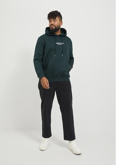 Jack & Jones Logo Baskili Sweatshirt - Büyük Beden 12244912 Magical Forest Koyu Siyah Jack & Jones Logo Baskili Sweatshirt - Büyük Beden 12244912 Magical Forest Koyu Siyah