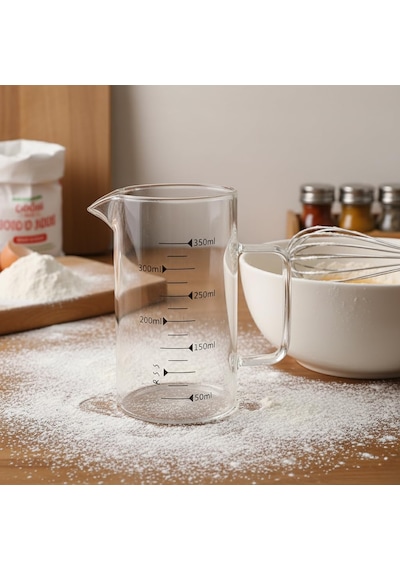 Deconox 2'li Set Paslanmaz Çelik Kapaklı Borosilikat Cam Yağdanlık Ve Ölçü Kabı - 350ml - Isıya Dayanıklı Dam Diğer