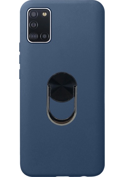 Nettech Samsung Galaxy A31 Uyumlu Leather Ring Nano Arka Koruma Kılıf - Mor Mor
