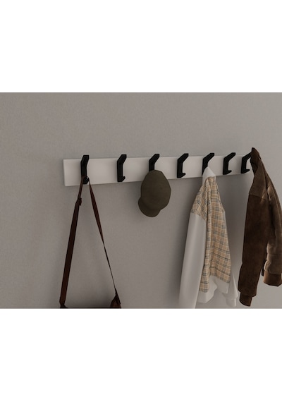 Hepsi3boyutlu Modern Duvar & Kapı Kanca Askılık - 7 Adet Siyah Kanca Askılık - Model No : 2 Siyah