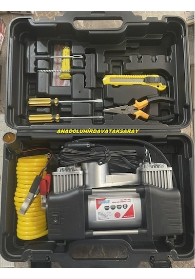 Ecole 12 Volt Kompresör Mini Araç Kompresörü Güçlü Çift Piston Kompresör 12pcs Diğer