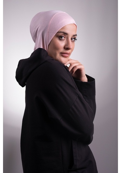 Hürrem Bone Pudra Pratik Hazır Geçmeli Bone Viskon Kumaş Hijab Spor 2106_06 Pudra