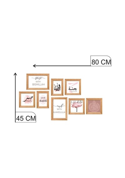 Lexroo 8 Parça Dekoratif Mdf Tablo Seti Çerçeve Görünümlü Dekolıadko5532 Çok Renkli