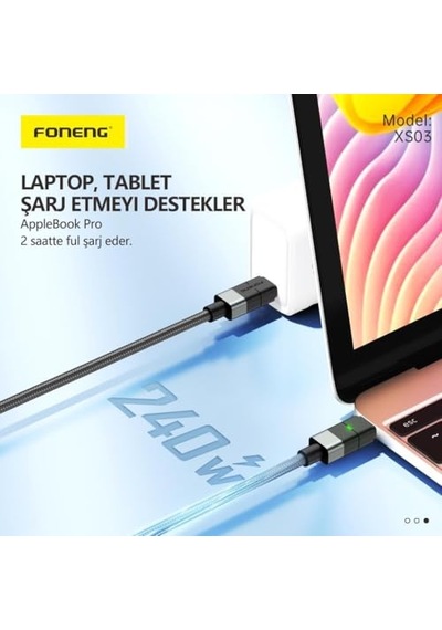 X95 Hızlı Şarj Özellikli Type-c To Lightning Kablo 20w 1.2 Metre Siyah Genel