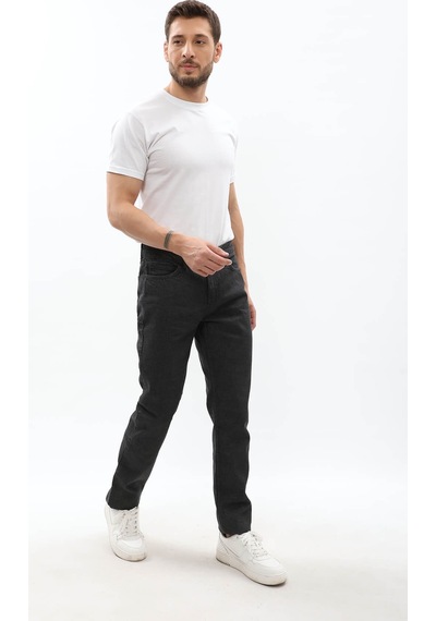 Erkek Regular Fit Koyu Gri Jean Pantolon Gri