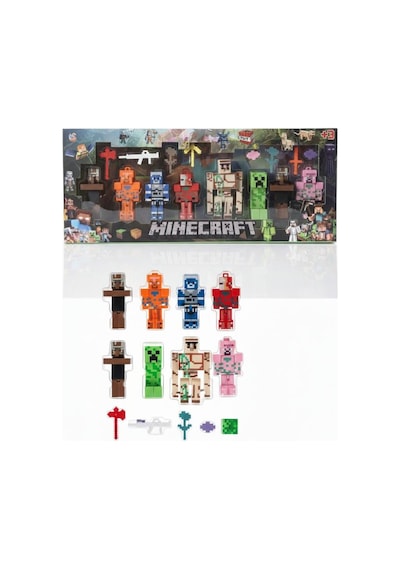 Tıfıl Toys Golemli Minecraft 8 Karakter 8 Aksesuar 16 Parça Çocuk Figür Oyun Seti