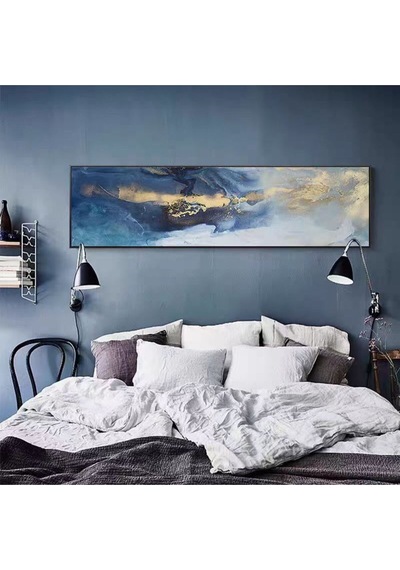 Soyut Yatak Arkası El Yapımı Yağlı Boya Tablo 164x64cm