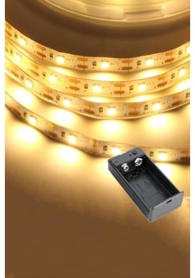 Günışığı Renk Pil Ile Çalışan Şerit Led 2 Metre Pilli Şerit Led Pil Dahil .