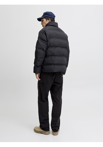 Jack & Jones Erkek Yüksek Dik Yaka Fermuarli Puffer Mont - Soho - 12278750 Siyah